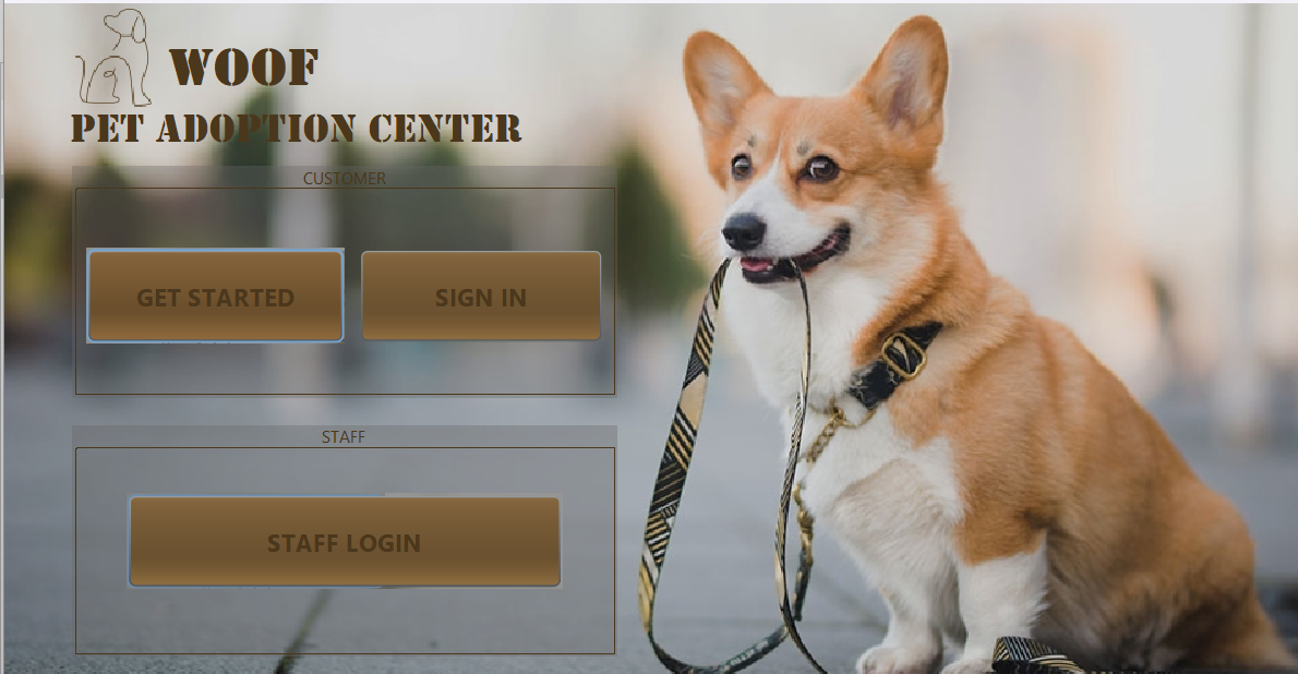Woof pet adoption desktop application